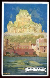 dc1431 - QUEBEC CITY Postcard 1930s Artist- GILLESPIE Chateau Frontenac