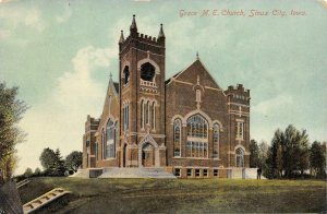 SIOUX CITY, IA Iowa   GRACE ME CHURCH   Methodist Episcopal   c1910's Postcard