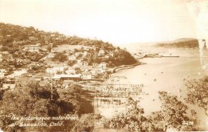 RPPC SAUSALITO, CA Waterfront Marin County Zan Photo ca 1940s Vintage Postcard