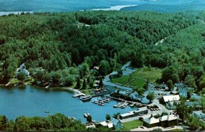 New Hampshire Lake Sunapee Aerial VIew Of Sunapee Harbor 1972