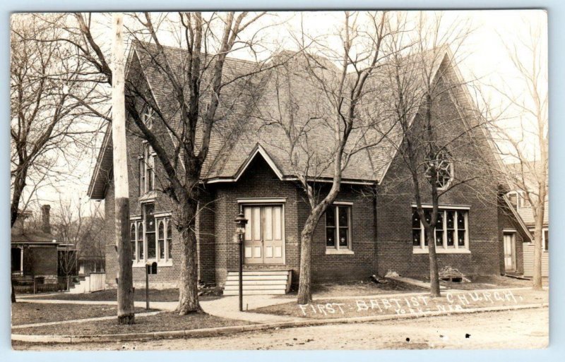 RPPC YORK, NE Nebraska ~ FIRST BAPTIST CHURCH c1910s Postcard 
