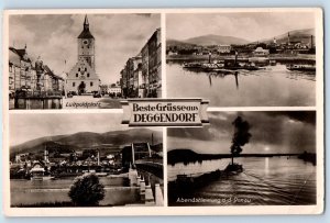 Germany Postcard Best Regards from Deggendorf Multiview 1940 RPPC Photo