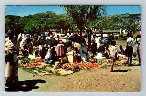 Fiji- Fiji, Open Air Market, Vintage Chrome Postcard