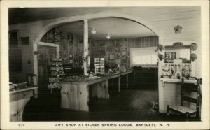 Bartlett NH Gift Shop at Silver Spring Lodge Postcard Rack Real Photo Postcard