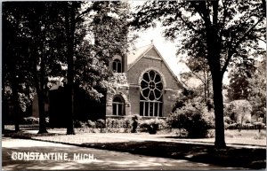 RPPC Congregational Church, Constantine MI Vintage Postcard V62