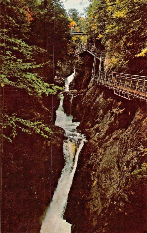 WILMINGTON NOTCH HIGH FALLS GORGE NY~WATERFALLS & BRIDGE~LOT OF 2 POSTCARDS