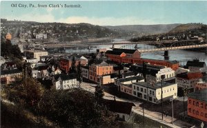 H99/ Oil City Pennsylvania Postcard c1910 Birdseye from Clark's Summit 105