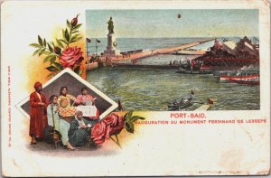 Egypt Port Said Inauguration Du Monument Ferdinand De Lesseps Postcard C104