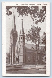 Austin Minnesota Postcard St. Augustine's Church Chapel Exterior Building c1940