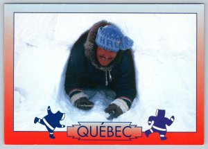 Winter Scene, Quebec Canada, Chrome Postcard