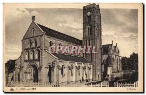 Lion sur Mer Old Postcard L & # 39eglise