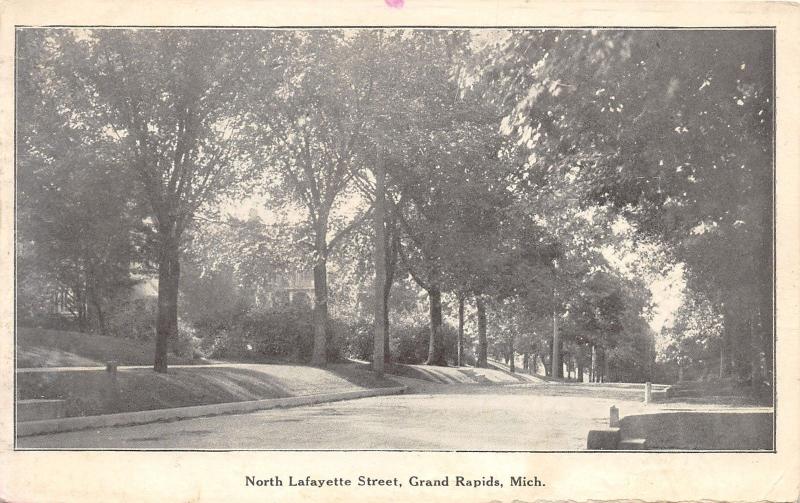 Grand Rapids Michigan~North Lafayette Street Scene~Residential Section~1907 PC