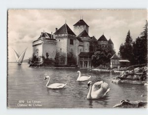 Postcard Lac Léman Château de Chillon, Veytaux, Switzerland