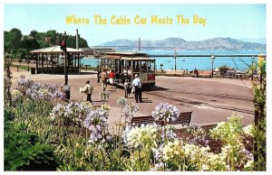 Where the Cable Car Meets the Bay San Francisco CA Postcard