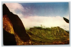 Vintage 1960's Postcard Clouds Over the Mountain Nuuana Pali Island Oahu Hawaii