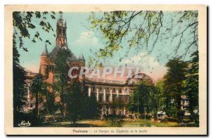 Old Postcard Toulouse Le Donjon du Capitole and the Garden