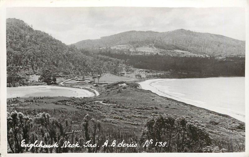 RPPC Postcard Eagelhawk Neck Isthmus Tasmania Australia A.B. Series #138