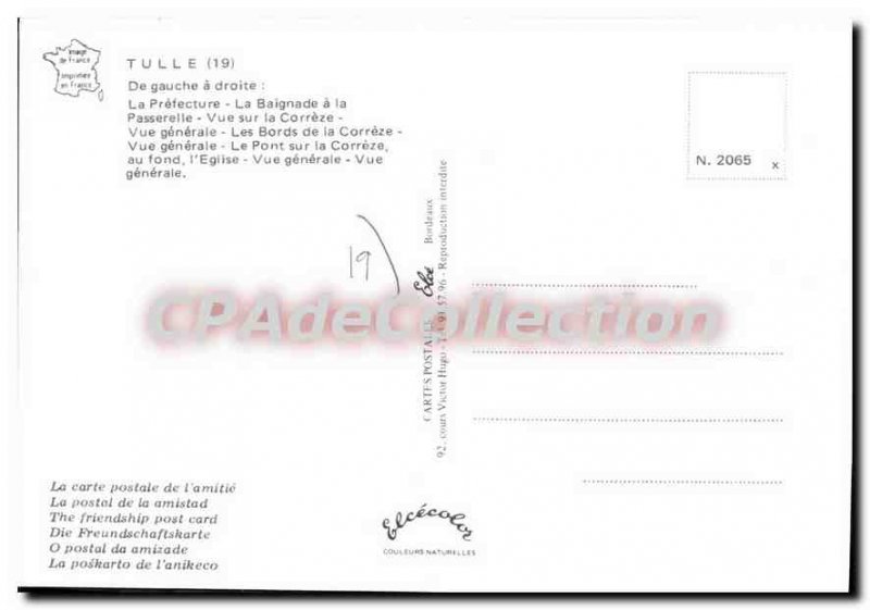 Postcard Modern Tulle view Gnrale prefecture church