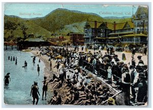 1917 Bathing Scene Catalina Island Beach Los Angeles California Reider Postcard