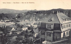 Germany Saechs Schweiz Ober-Rathen View from Felsenburg vintage postcard