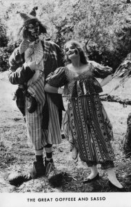 The Great Goffeee Welsh Clown & Sasso Gypsy Assistant Real Photo Postcard