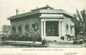 Postcard C-1910 California Biggs Sacramento Valley Bank occupational 23-12743