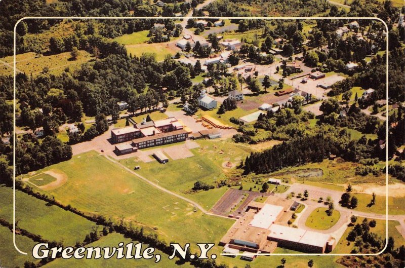 Greenville, NY New York BIRD'S EYE VIEW Homes~School? GREENE COUNTY 4X6 Postcard
