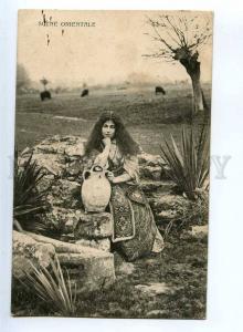 236390 FRENCH NORTH AFRICA ALGERIA girl w/ jug 1904 year RPPC