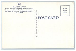 c1940's Sea Side Lodge On Florida South St. Augustine Florida FL Trees Postcard