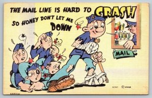 USMC Marine  Humor Comic Card Mail Call  Postcard