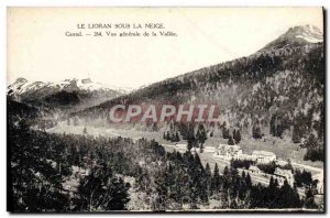 Old Postcard Under The Snow Lioran Cantal General view of the valley