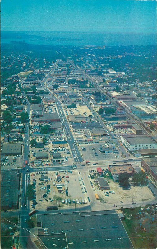 Virginia Norfolk Airview 1950s 21st Business District Rowe Postcard 22-2994