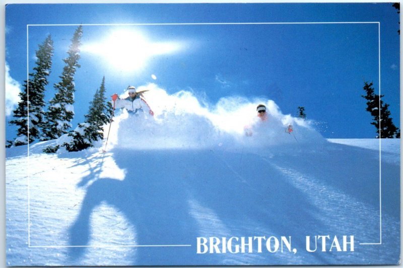 M-46114 These skiers experience the greatest snow on earth at Brighton Utah