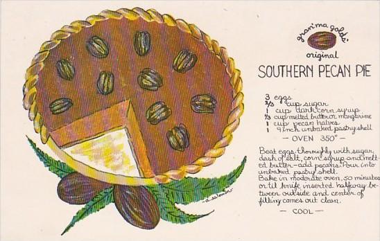 Recipe Card Gran'ma Gold's Original Southern Pecan Pie