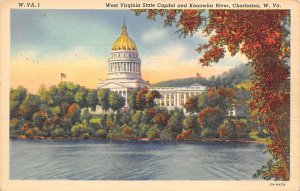 West Virginia State Capitol and Kanawha River, Charleston, WV