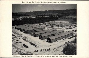 Oak Ridge Tennessee TN Birdseye View City of the Atomic Bomb 1940s Postcard