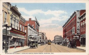 Washington Street Boston Five & Dime Peoples Drug Marion Indiana 1917 postcard