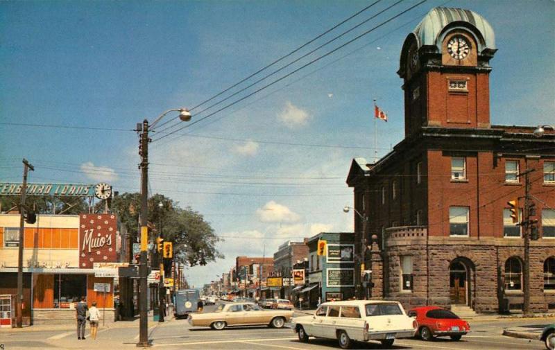 Sault Ste Marie Canada Queen Street Scene Historic Bldgs Antique Postcard K36262