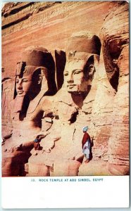 c1910s Abu Simbel, Egypt Great Temple Postcard Ramesses, Hathor & Nefertari A40