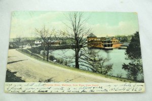 Circa 1900-08 Charles River, Waltham, MA River View Depot, MA Postcard P32