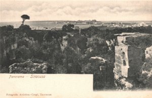 Vintage Postcard 1900's Panorama Picturesque View of Siracusa Italy IT