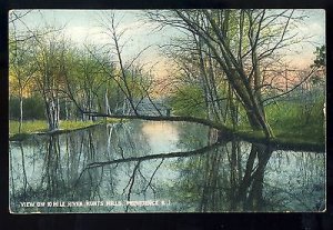 Providence, Rhode Island/RI Postcard, View On 10 Mile River, Hunts Mills, 1908!