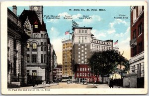 Minnesota, Saint Paul Fire & Marine Ins. Co. Building, W. Fifth Sts., Postcard