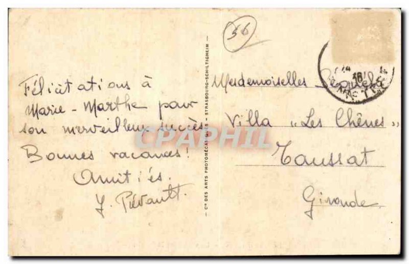 Old Postcard Morlaix Viaduct and the basin (boat)