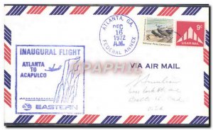 Letter USA 1st flight Atlanta Acapulco Sea Diving divind December 16, 1972