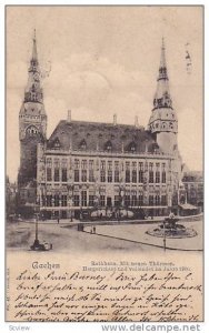 Rathhaus Mit Neuen Thurmen, Aachen (North Rhine-Westphalia), Germany, PU-1904