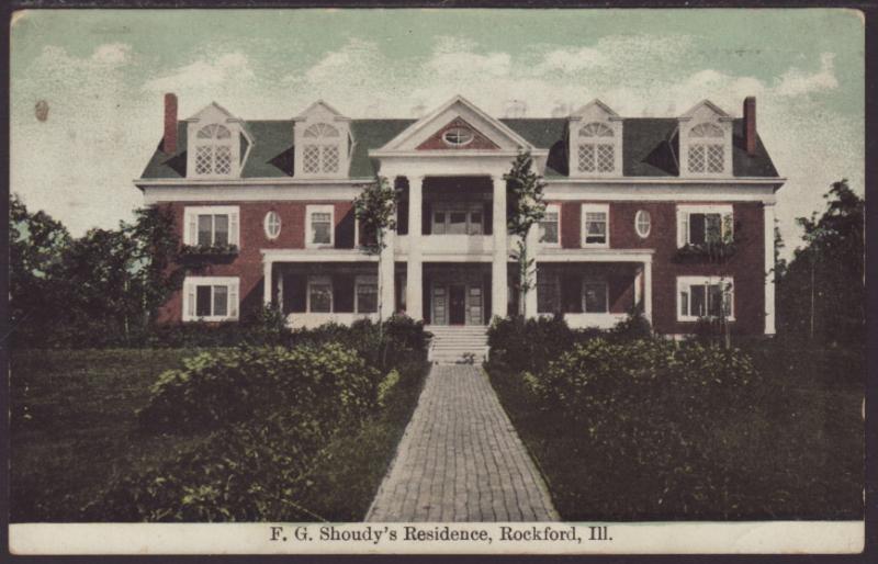 F G Shoudy's Residence,Rockford,IL Postcard