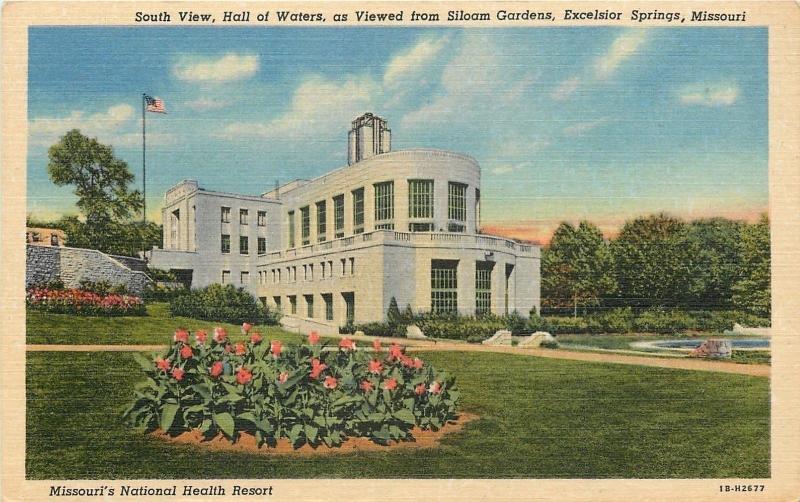 Excelsior Springs MissouriArt Deco Hall of Waters1941 Postcard