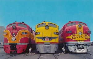 Los Angeles CA, California - Three Streamliners Locomotives at Union Station