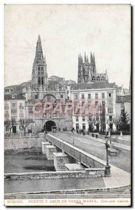 Old Postcard Burgos Puente At Arco De Santa Maria